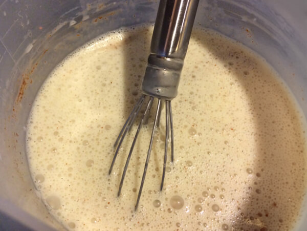 Mixing bowl with Kringle ice cream ingredients