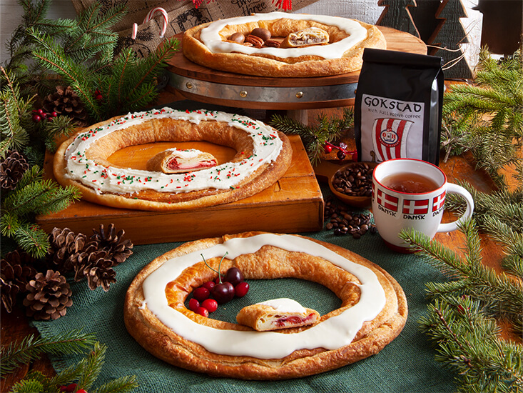 Almond Kringle, Santa's Secret Christmas Kringle, Wisconsin Kringle, and Gokstad Coffee