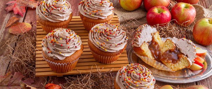 Caramel Apple Cinnamon Cupcakes