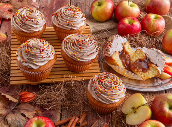 Caramel Apple Cinnamon Cupcakes