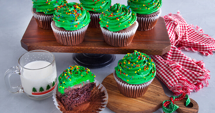 Item number: CTT1 - Christmas Tree Chocolate Ganache Cupcakes