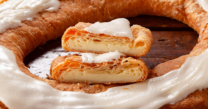 Cheese Danish made of 100% Wisconsin Cream Cheese wrapped in flaky pastry.