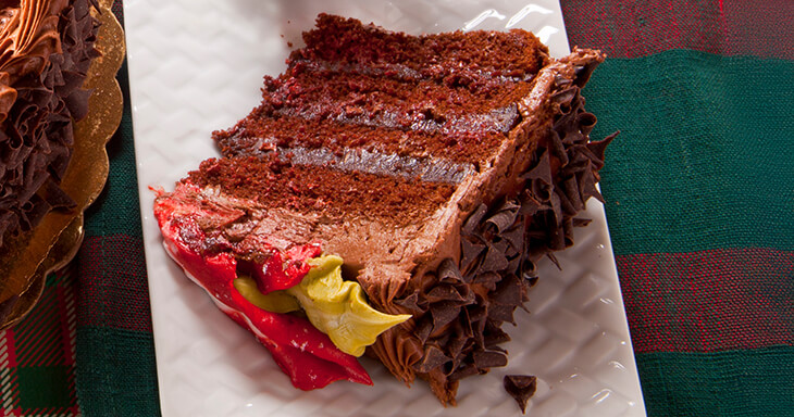 Chocolate Layer Cake, an ideal choice for your Christmas birthday party.