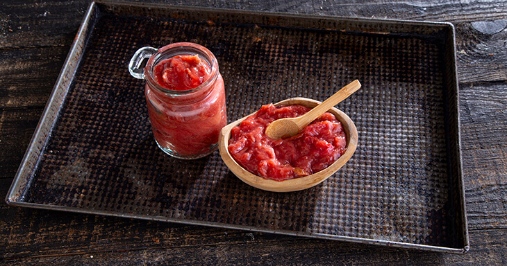 Savor the homemade goodness of our scratch-made rhubarb filling.