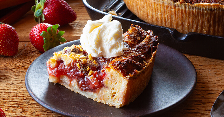 Indulge in the delightful combination of strawberry rhubarb with our delicious  bakery treats! Order online from our bakery and enjoy nationwide shipping straight to your door.